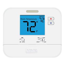 VIVE TP-N-721 - VIVE Non-Programmable, 2H/1C Heat Pump With 4" Sq. In. Display