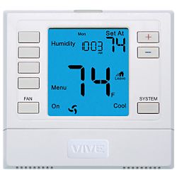 TRADEPRO® TP-S-755H - VIVE 5+1+1 or Non-Programmable With Humidify And De-Humidify, 3H/2C Universal With 6 Sq. In. Display